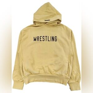 NWT FEAR OF GOD ESSENTIALS Wrestling Heavy Fleece Vintage Shrunken Hoodie Amber